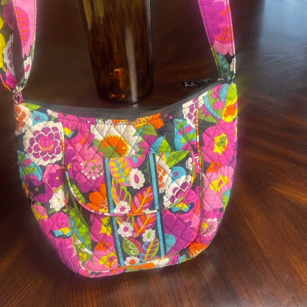Vera Bradley Pink and Purple Quilted Shoulder Bag - Picture 13 of 14